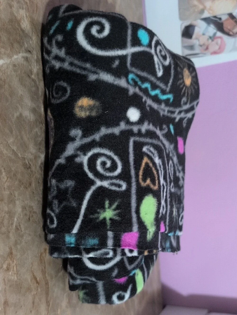 Black Fleece Large Fabric Bundle with Multicolor Graphic Accents